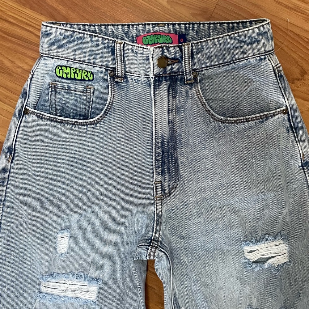 Zumiez Empyre Tori Courtney Wash Skate Denim Jeans Baggy High Rise Distressed 0 - Picture 6 of 16